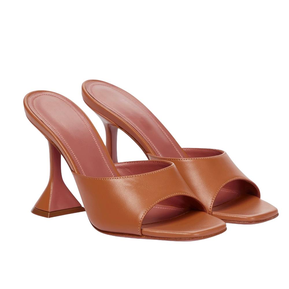 Square shaped toe open sandals for women with comfortable heel design