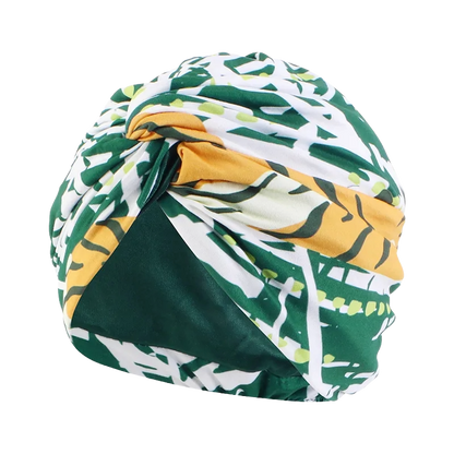 Bohemian Style Cap Satin Fabric in Printed Twist texture for Girls