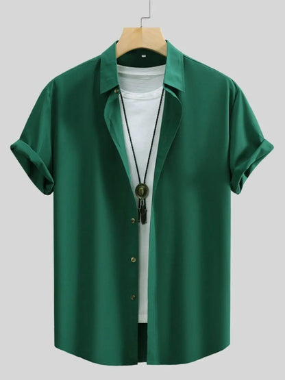 Men's Button Up Short Sleeve Shirt Trendsi