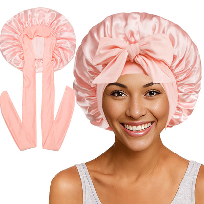 Elastic ribbon satin round hat