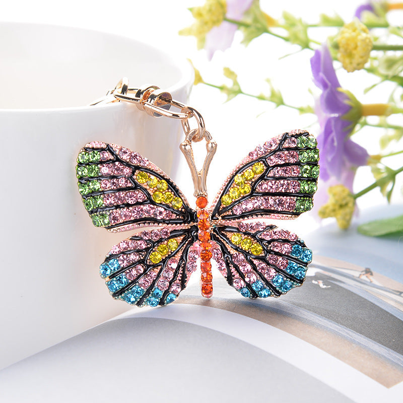 Creative Butterfly Full Diamond Alloy Keychain Pendant
