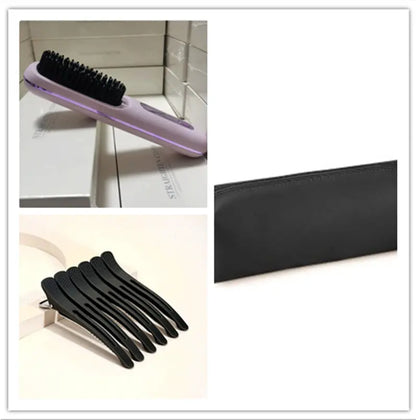 2 In 1 Straight Hair Comb Wireless Hair Straightener Brush Hair Fast Heating Portable Hot Curler USB Charging Easy Bazaar