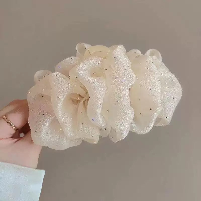 Pearl hair scrunchies - Luxury Velvet Hair Ties with Pearl Beads