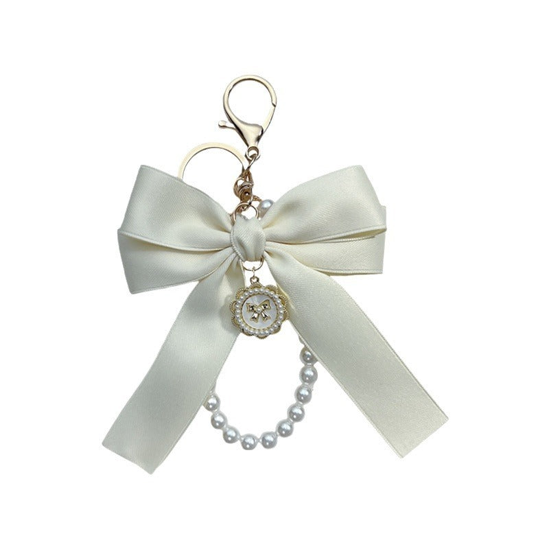 Bow Pearl Metal Keychains Decoration