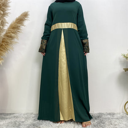 Patchwork Long Sleeved Jilbab Dress