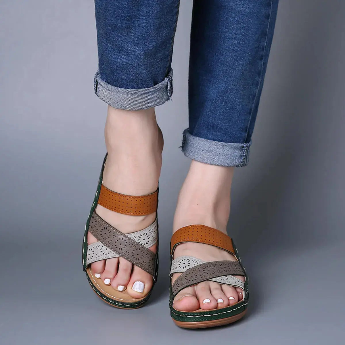 Crisscross Casual Wedge Sandals Trendsi