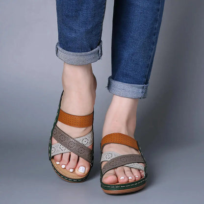 Crisscross Casual Wedge Sandals Trendsi