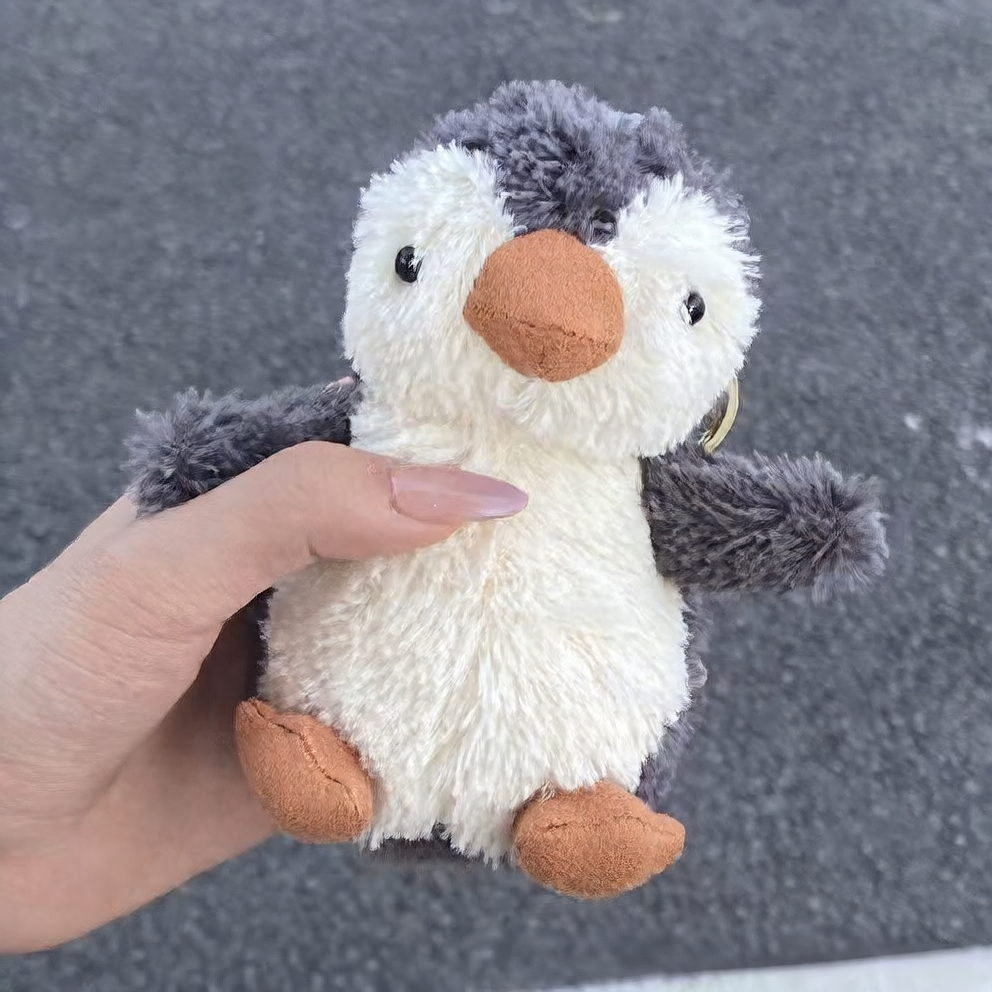Cute Blush Peanut Penguin Keychain Plush Doll Couple Gift