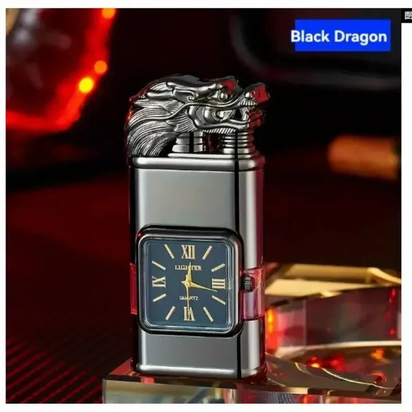 June 15 Father's Day Gift, Butane Lighter, Magic Dual Flame Lighter, Windproof Jet & Soft Flame Switchable Lighter, Quartz Dial Lighter With Inverted Flame,