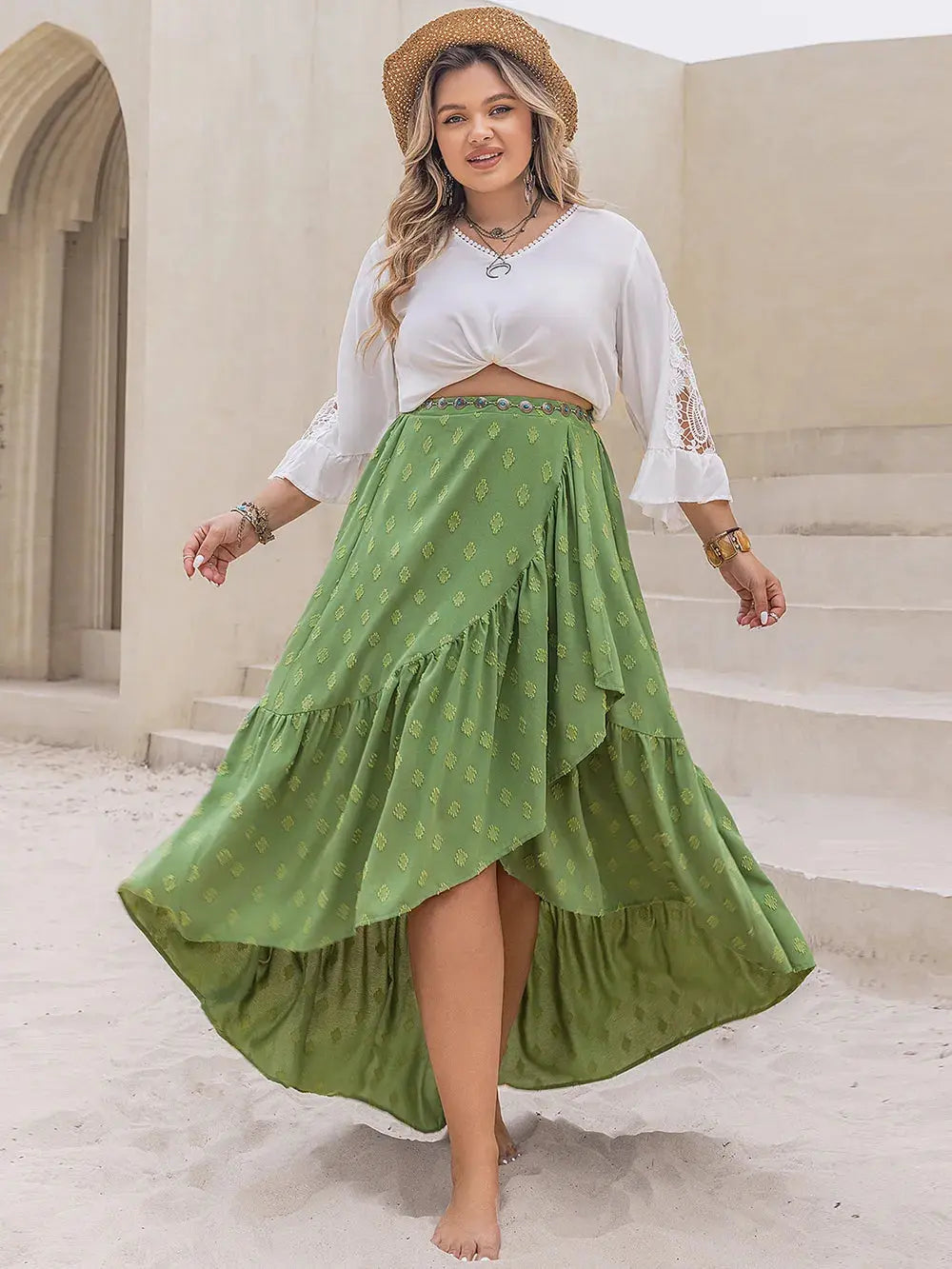 Plus Size High-Low Skirt Trendsi