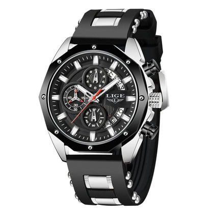 Fashion Mens Watches Top Brand Luxury Silicone Sport Watch Men Quartz Date Clock Waterproof Wristwatch Chronograph Easy Bazaar