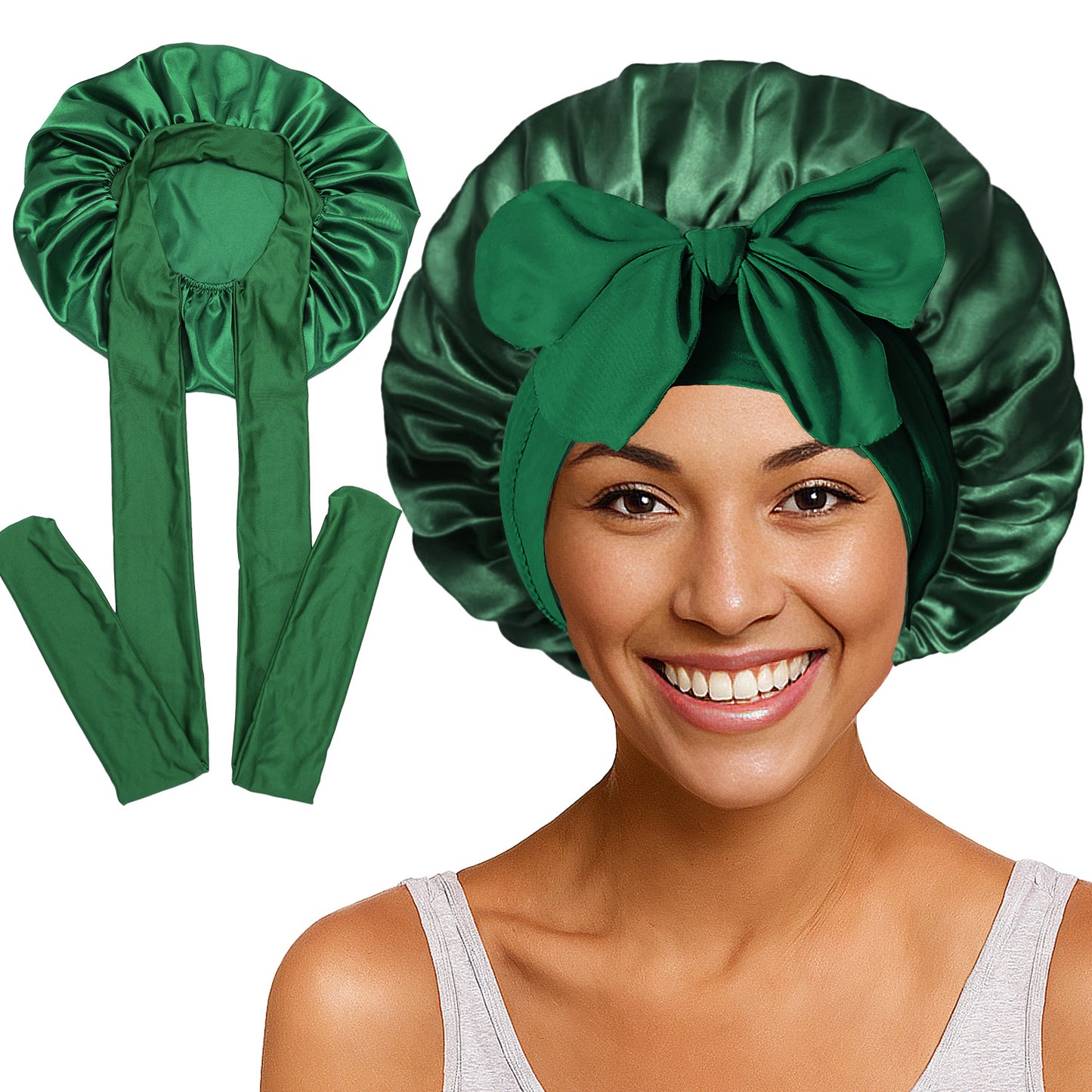 Elastic ribbon satin round hat