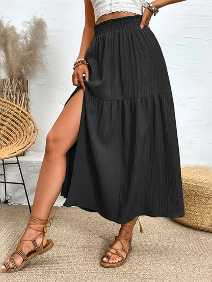 Frill Slit Skirt Trendsi