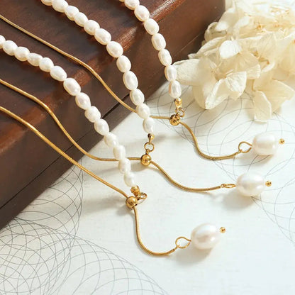 18K Gold-Plated Pearl Necklace Trendsi