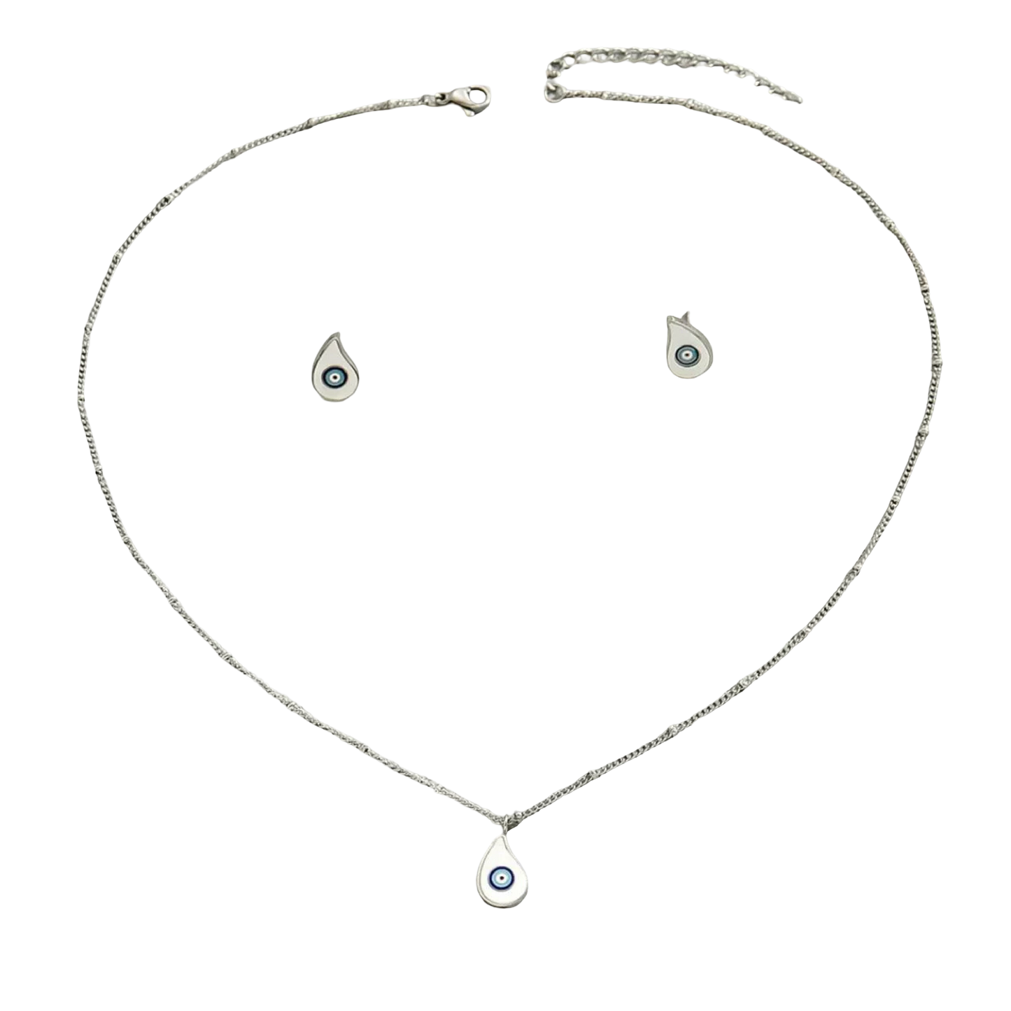 Stainless Steel Resin Necklace and Earrings Jewelry Set