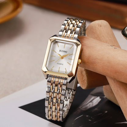 Square Meridian-Style Dial Quartz Watch for Women
