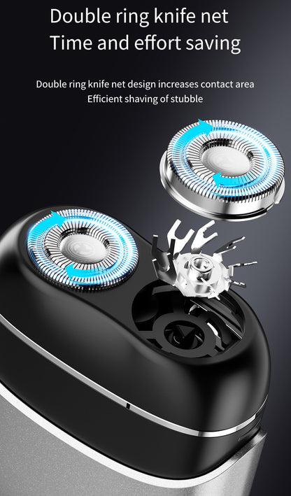 Portable Electric Razor for men complete kit - magnetic dual head shaver with storage case