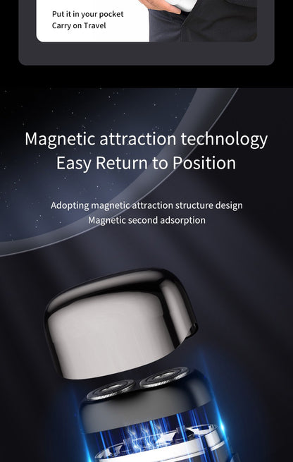 Professional Portable Electric Razor for men - cordless dual head magnetic shaver system