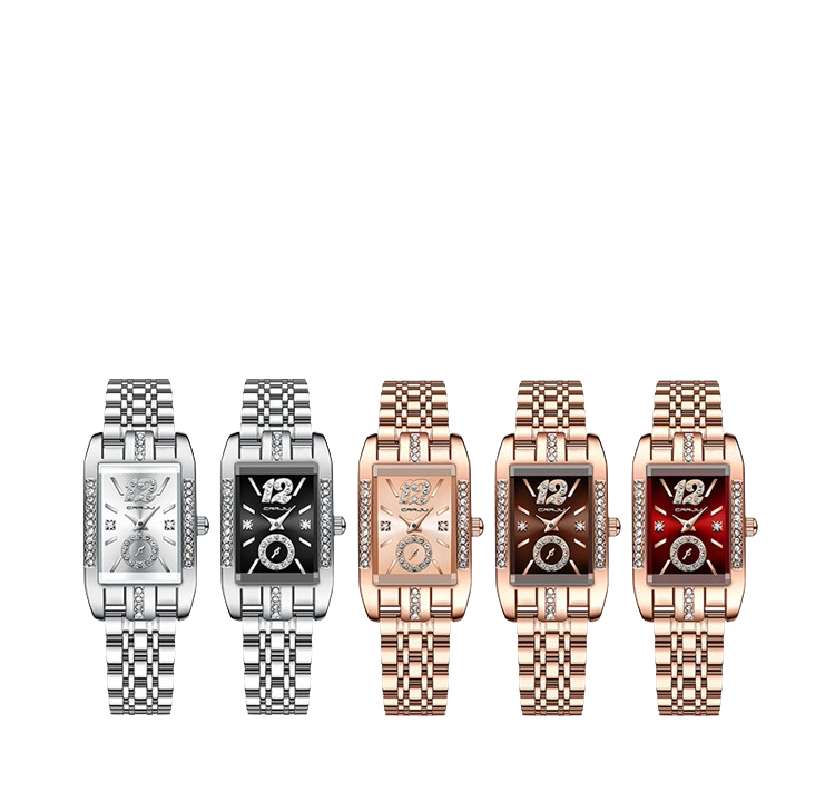 Women wearing Stainless Steel minimalist square watch showcasing elegant timepiece on wrist